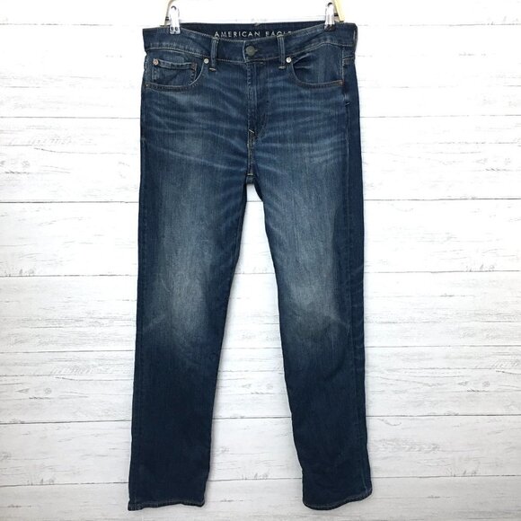American Eagle Jeans Men's Flex Relaxed Straight Leg Stretch size 32 x 34 - Picture 1 of 13